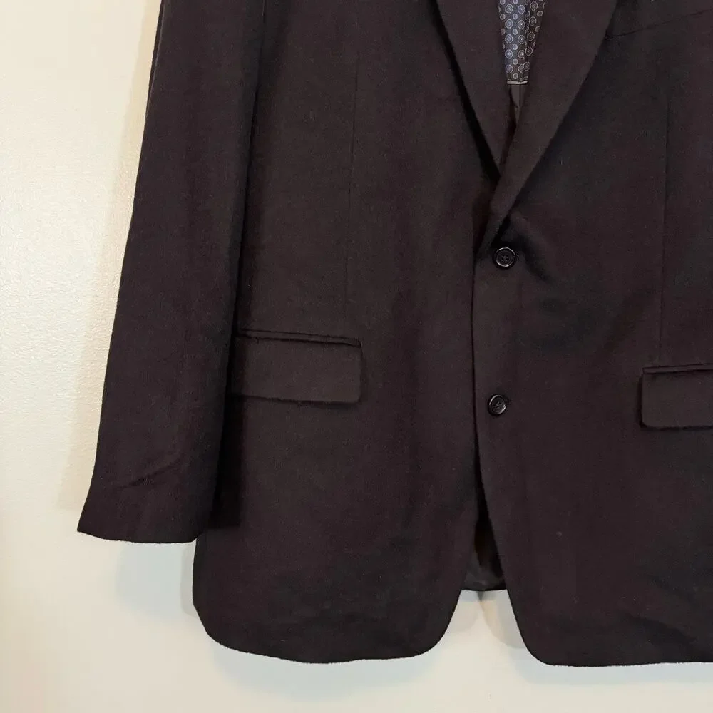 Michael Kors Blazer Jacket Mens 46L Black Camel Hair Office Business Formal Work